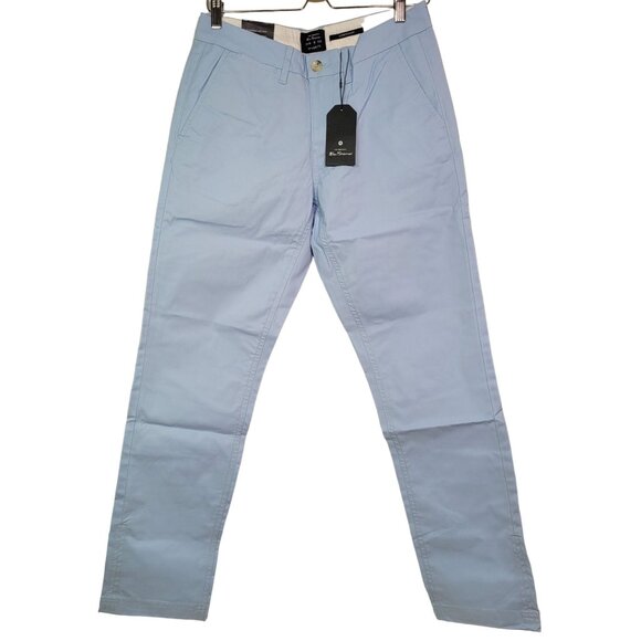 Ben Sherman Men's Straight Leg Stretch Fit Light Blue Chino Pants  Size 30 X 32 - Picture 1 of 10